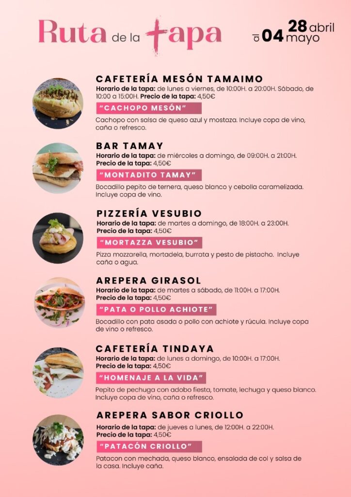 platocanario.es Establecimientos participantes en la Ruta de la Tapa de Tamaimo