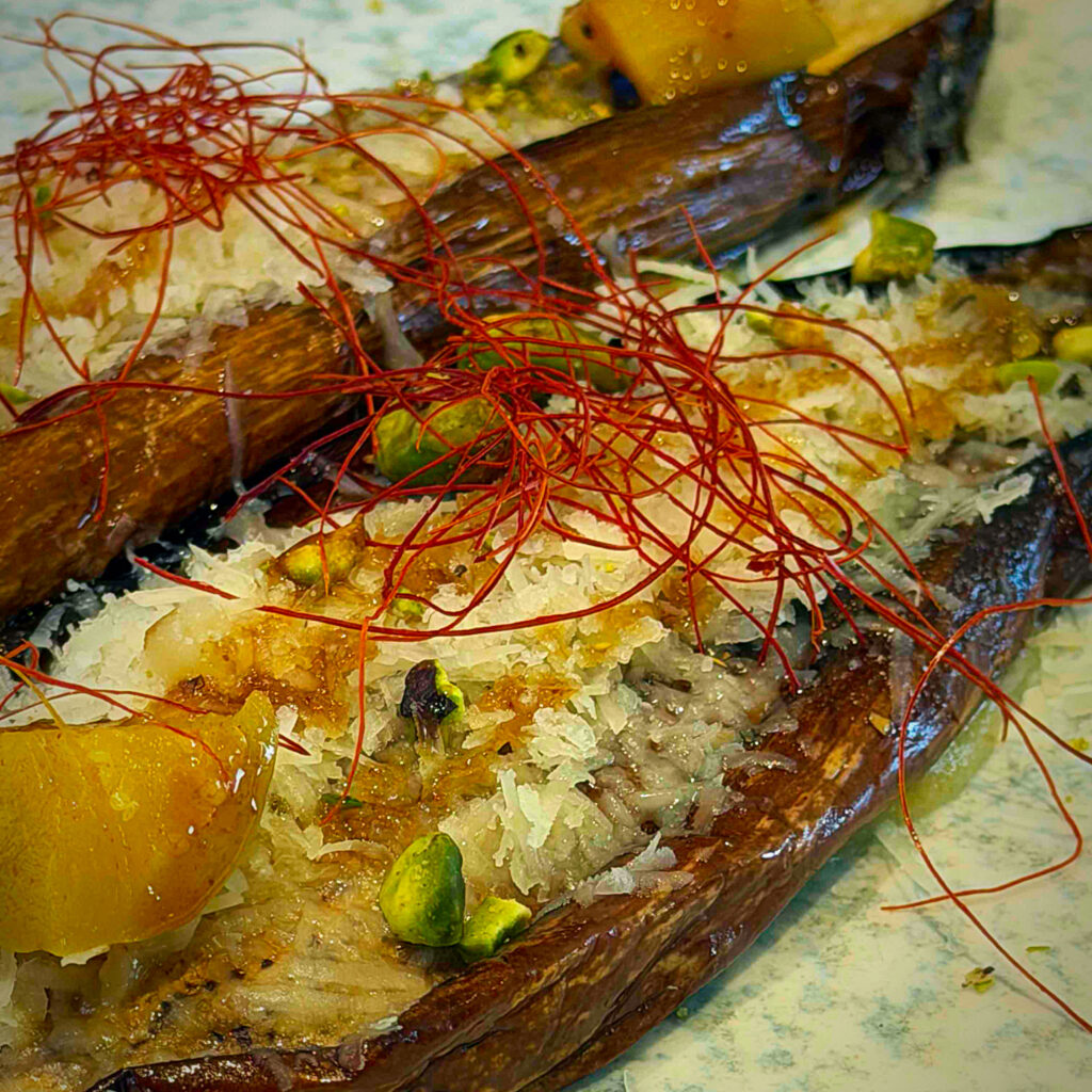 Platocanario.es Berenjenas a la brasa con toques de miel