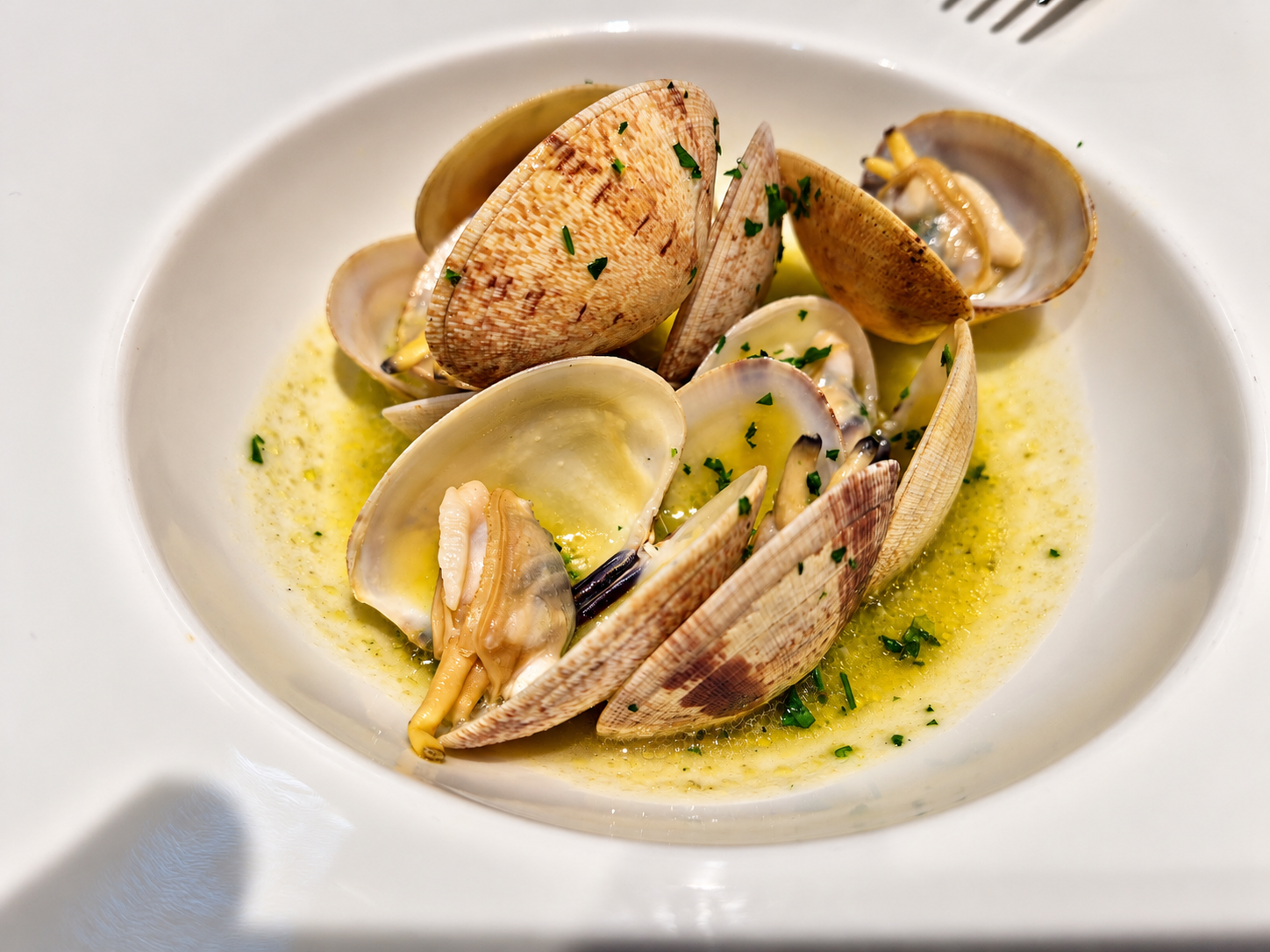 Almejas de la cena en Lanperna.